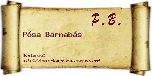 Pósa Barnabás névjegykártya